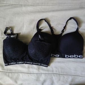 Bebe Intimates Black Bras Bundle of 2